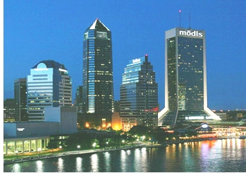 Jacksonville's northbank skyline, along the St. Johns River.