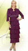 Ben Marc Misty Lane Tiered Satin Evening Dress with Jacket 13473 image