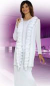 Ben Marc Misty Lane White Evening Suit with Ruffles 13494 image