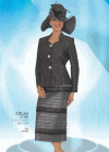 <b>Ladies Skirt Suit by Benmarc</b><br>Black-Silver<br>Sizes 12-24<br>Style 47404 <b>Ladies Skirt Suit by Benmarc</b><br>Black-Silver<br>Sizes 12-24<br>Style 47404