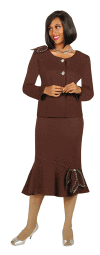 Todd & Olivia Knit Suit 96702 (Brown) Todd & Olivia Knit Suit 96702 (Brown)