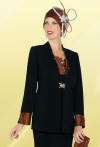 Fifth Sunday by Ben Marc Womens 3pc Black Church Suit 52558 image
