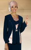 Fifth Sunday by Ben Marc Womens Navy Blue Church Suit 52560 image