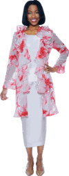 Devine Casuals (Spring 2014)  <br>  #1443 White/Red <br> Size S, M, L, 1x, 2x, 3x