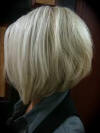 Layered bob. Shorter at back