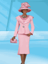 Ben Marc <br> (Spring/Summer 2016) <br> BM47952-PI <br> <br> PINK <br> 8 10 12 14 16 18 20 22 24<br><br> Full Ensemble Includes: <br> Suit, Hat & Purse