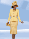 Ben Marc <br> (Spring/Summer 2016) <br> BM47953-BA <br> <br> BANANA <br> 12 14 16 18 20 22 24 26 28 30<br><br> Full Ensemble Includes: <br> Suit, Hat & Purse