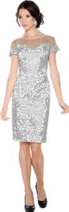 <b>Dress by Annabelle</b><br>Grey, Peach<br>Sizes 8-24<br>Style 8490