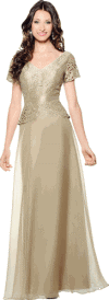 <b>Dress by Annabelle</b><br>Off White-Taupe<br>Sizes 8-24<br>Style 8484