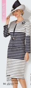 Lily & Taylor <br> (Spring/Summer 2016) <br> LT3458 <br> <br> Navy/Ivory <br> 4 6 8 10 12 14 16 18 20 22 24