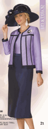 Lily & Taylor <br> (Spring/Summer 2016) <br> LT3480 <br> <br> Lavender/Navy <br> 4 6 8 10 12 14 16 18 20 22 24