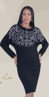 Liorah Exclusive Knits <br> (2016) <br> L7192-BL <br> <br> BLACK <br> 6 8 10 12 14 16 18 20 22