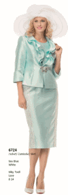 Moshita Couture <br> (Spring/Summer 2016) <br> MC6724 <br> <br> SEA-BLUE  <br>  WHITE <br> 8 10 12 14 16 18 20 22 24