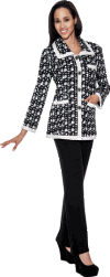 Todd & Olivia Knits <br> (Fall/Holiday 2015) <br> TD94552 <br> <br> BLACK/WHITE <br> 8 10 12 14 16 18 16w 18w 20w 22w 24w 26w