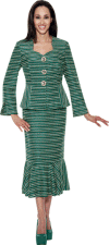 Todd & Olivia Knits <br> (Fall/Holiday 2015) <br> TD94582 <br> <br> GREEN/GOLD <br> 8 10 12 14 16 18 16w 18w 20w 22w 24w 26w