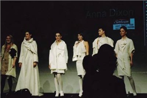 Former Dubbo student, fashion designer Anna Dixon (left) at a fashion show displaying her collection labelled �magnificent� by her teachers.