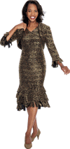 Dresses By Nubiano <br> (Fall/Holiday 2015) <br> DN4802-BR <br> <br> BROWN/GOLD <br> 8 10 12 14 16 18 16w 18w 20w 22w 24w 26w<br> <br> In Stock