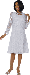 Dresses By Nubiano <br> (Fall/Holiday 2015) <br> DN5232-WH <br> <br> WHITE <br> 8 10 12 14 16 18 16w 18w 20w 22w 24w 26w<br> <br> Arriving Aug. 10th