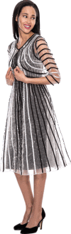 Dresses By Nubiano <br> (Spring/Summer 2016) <br> DN4452 <br> <br> BLACK/WHITE <br> 8 10 12 14 16 18 <br> 16w 18w 20w 22w 24w 26w
