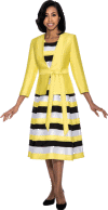 Dresses By Nubiano <br> (Spring/Summer 2016) <br> DN4522 <br> <br> YELLOW/BLACK/WHITE <br> 8 10 12 14 16 18 <br> 16w 18w 20w 22w 24w 26w