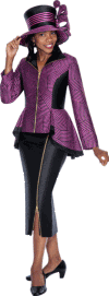GMI Fancies <br> (Fall/Winter 2015) <br> G5482-PU <br> <br> PURPLE/BLACK <br> 8 10 12 14 16 18 16w 18w 20w 22w 24w 26w