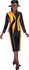 GMI Fancies <br> (Fall/Winter 2015) <br> G5542-BL <br> <br> BLACK/GOLD/ORANGE <br> 8 10 12 14 16 18 16w 18w 20w 22w 24w 26w