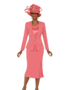 <b>Skirt Suit by Fifth Sunday</b><br>Coral, Chardonnay<br>Sizes 14-30<br>Style 52769