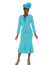 <b>Skirt Suit by Fifth Sunday</b><br>Easter Blue, White<br>Sizes 14-30<br>Style 52765