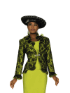 <b>Skirt Suit by Fifth Sunday</b><br>Lime-Black<br>Sizes 6-22<br>Style 52760
