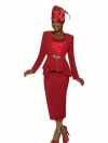 <b>Skirt Suit by Fifth Sunday</b><br>Red, White<br>Sizes 6-22<br>Style 52770