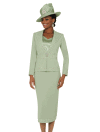 <b>Skirt Suit by Fifth Sunday</b><br>Sage<br>Sizes 14-30<br>Style 52759
