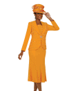 <b>Skirt Suit by Fifth Sunday</b><br>Tangerine, Platinum<br>Sizes 6-22<br>Style 52768
