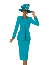 <b>Skirt Suit by Fifth Sunday</b><br>Turquoise<br>Sizes 6-24<br>Style 52778