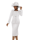 <b>Skirt Suit by Fifth Sunday</b><br>White, Sky<br>Sizes 6-22<br>Style 52775